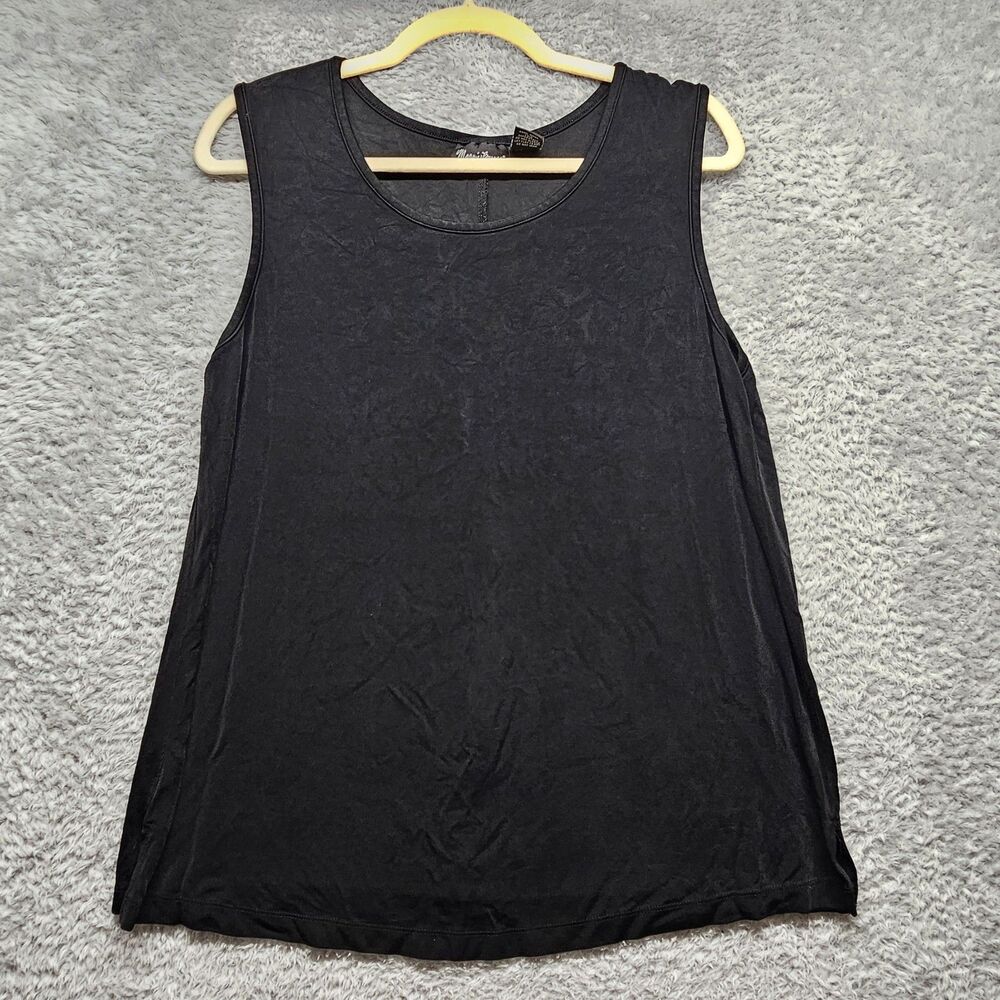 Maggie Barnes Womens Black Stretch Tank Top Size 14/16 Neutral Minimalist